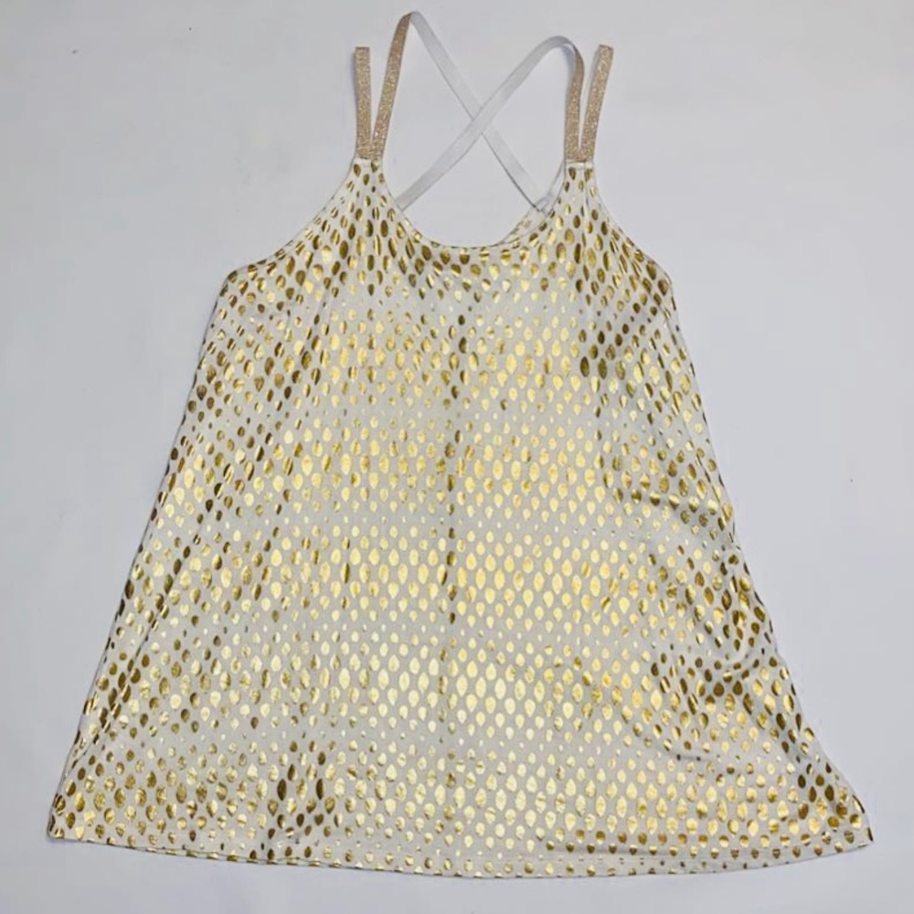 Plus size Gold and White Cami